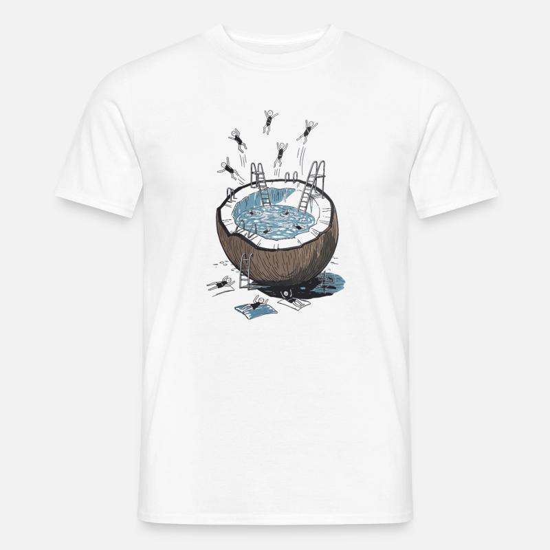 Kokosnusspool Sprungparty - Männer T-Shirt - Weiß