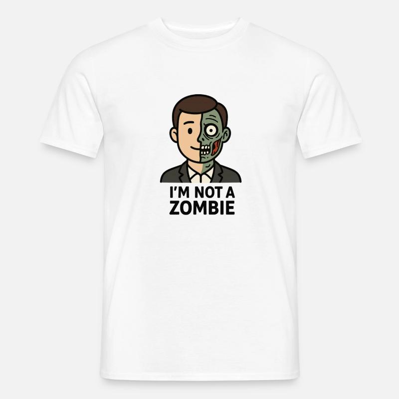 Halb Mensch Halb Zombie - Männer T-Shirt - Weiß