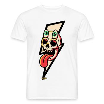Éclatement de la langue de crâne néon - T-shirt homme - blanc - Devant - AI Model Male 178 dark (178cm)