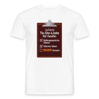 Julians Liste: Überraschung NEUER Torwart - Männer T-Shirt - Weiß - Vorne - AI Model Male 178 dark (178cm)
