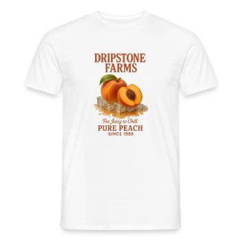 Peach Fruit Summer Retro - Men's T-Shirt - white - Front - AI Model Male 178 dark (178cm)