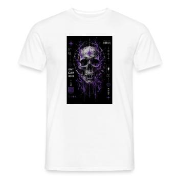 Purple Cosmic Skull Glyphs - Men's T-Shirt - white - Front - AI Model Male 178 dark (178cm)
