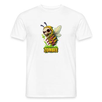 Zombee Néon Crâne - T-shirt homme - blanc - Devant - AI Model Male 178 dark (178cm)