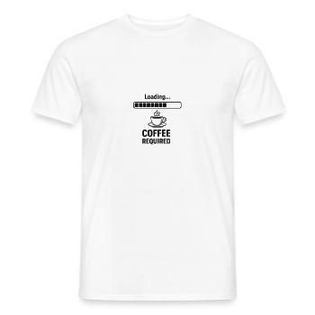 Chargement... Café requis - T-shirt homme - blanc - Devant - AI Model Male 178 dark (178cm)