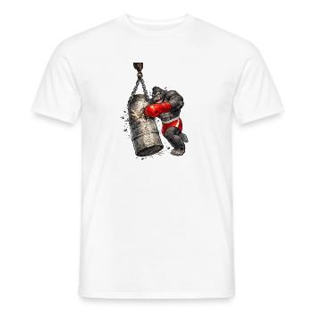 Gorilla Boxer Punching Bag Barrel Zinc - Men's T-Shirt - white - Front - AI Model Male 178 dark (178cm)
