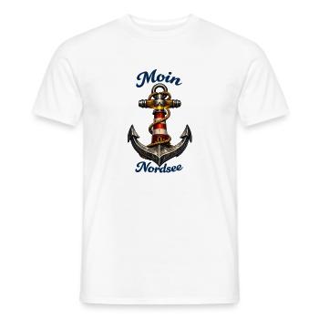 Nordsee Anker Leuchtturm - Männer T-Shirt - Weiß - Vorne - AI Model Male 178 dark (178cm)