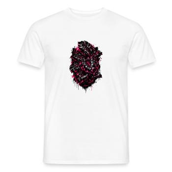 Neon Monstera – Dark Botanical Jungle Design - Men's T-Shirt - white - Front - AI Model Male 178 dark (178cm)