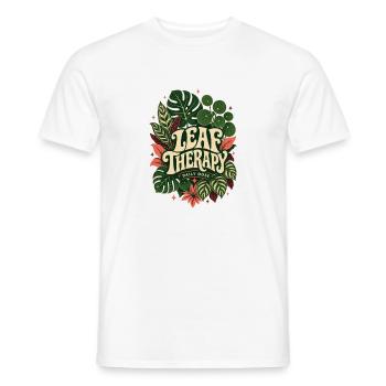 Leaf Therapy – Daily Dose Pflanzen Statement - Männer T-Shirt - Weiß - Vorne - AI Model Male 178 dark (178cm)