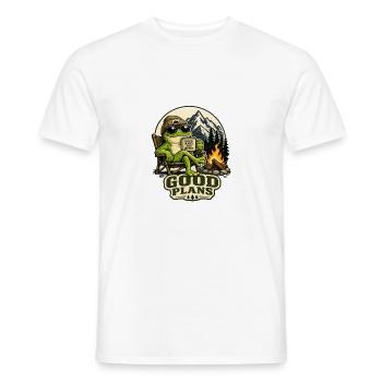 Guter Plan am Lagerfeuer Frosch - Männer T-Shirt - Weiß - Vorne - AI Model Male 178 dark (178cm)