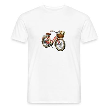 Vintage Fahrrad mit Blumenkorb - Männer T-Shirt - Weiß - Vorne - AI Model Male 178 dark (178cm)