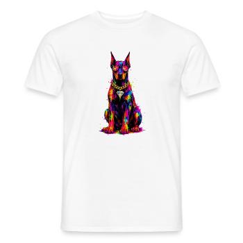 Bunter Neonhund mit Diamant - Männer T-Shirt - Weiß - Vorne - AI Model Male 178 dark (178cm)