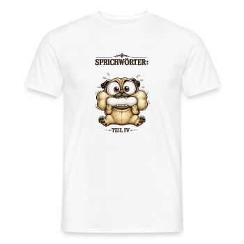 Sprichwort Mund zu voll genommen - Männer T-Shirt - Weiß - Vorne - AI Model Male 178 dark (178cm)