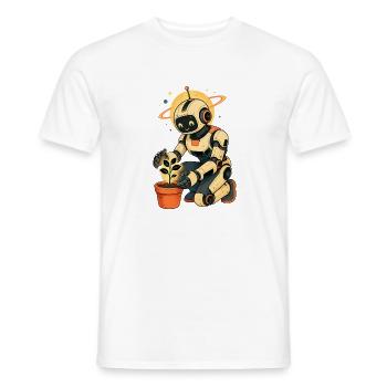 Robot-Gärtner im Orbitglanz - Männer T-Shirt - Weiß - Vorne - AI Model Male 178 dark (178cm)