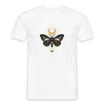 Goldener Mondschmetterling mit Sternenstrahlen - Männer T-Shirt - Weiß - Vorne - AI Model Male 178 dark (178cm)