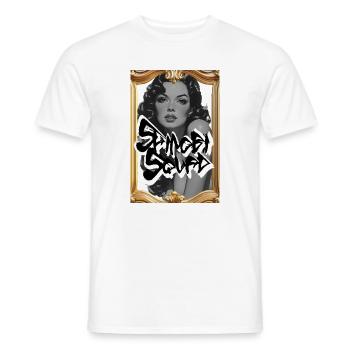 Monochrome Vintage Graffiti Frame - Men's T-Shirt - white - Front - AI Model Male 178 dark (178cm)