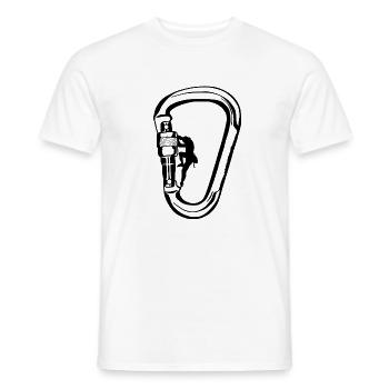 Climbing Climbing Minimalist Carabiner - Men's T-Shirt - white - Front - AI Model Male 178 dark (178cm)
