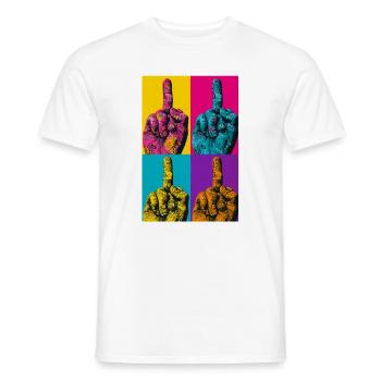 Pop Art Hand Four-Colored Finger - Men's T-Shirt - white - Front - AI Model Male 178 dark (178cm)