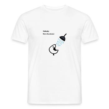 Introvert Shower Humor Alone Time - Men's T-Shirt - white - Front - AI Model Male 178 dark (178cm)