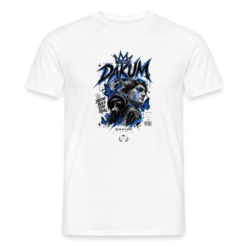 DAKUM Mystère d’Art de rue Bleu - T-shirt homme - blanc - Devant - AI Model Male 178 dark (178cm)