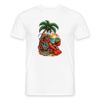 Hawaiian lobster on the beach - Men's T-Shirt - white - Front - AI Model Male 178 dark (178cm)