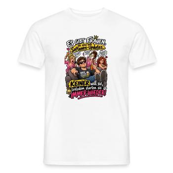 Bite keine Frauen - Männer T-Shirt - Weiß - Vorne - AI Model Male 178 dark (178cm)