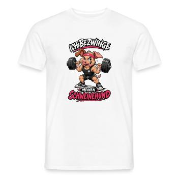 Ich Bezwinge Meinen Schweinehund - Männer T-Shirt - Weiß - Vorne - AI Model Male 178 dark (178cm)