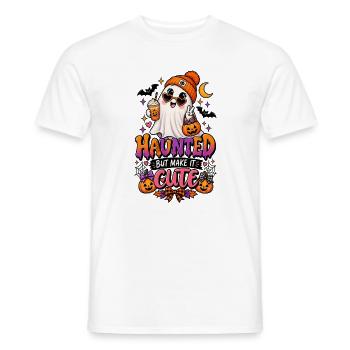 Haunted But Make It Cute Halloween - Men's T-Shirt - white - Front - AI Model Male 178 dark (178cm)