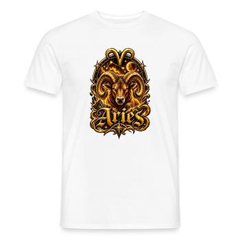 Aries Gold Ram Nebula - Men's T-Shirt - white - Front - AI Model Male 178 dark (178cm)