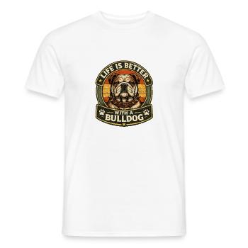 Bulldog – Fier et Puissant - T-shirt homme - blanc - Devant - AI Model Male 178 dark (178cm)