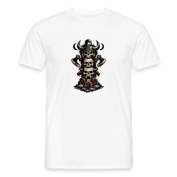 Bande de guerre du Crâne Viking - T-shirt homme - blanc - Devant - AI Model Male 178 dark (178cm)