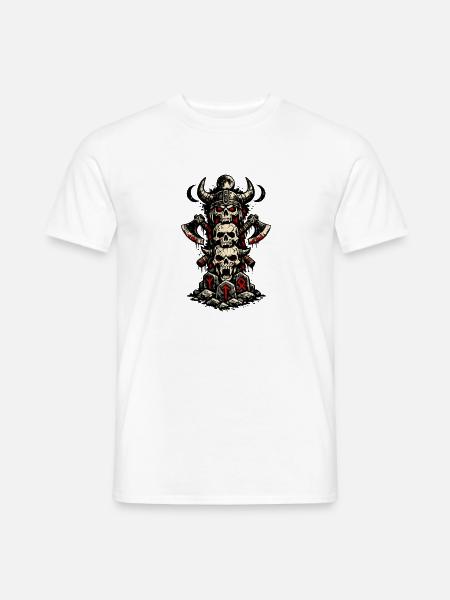 Viking Skull Warband - Männer T-Shirt - Weiß