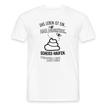 Das Leben ist ein Scheisshaufen - Männer T-Shirt - Weiß - Vorne - AI Model Male 178 dark (178cm)
