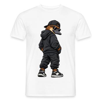 Gangster Schnabeltier im Streetwear Look - Männer T-Shirt - Weiß - Vorne - AI Model Male 178 dark (178cm)