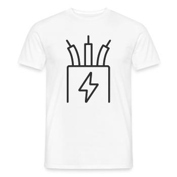 Symbol der elektrischen Kabelleitung - Männer T-Shirt - Weiß - Vorne - AI Model Male 178 dark (178cm)