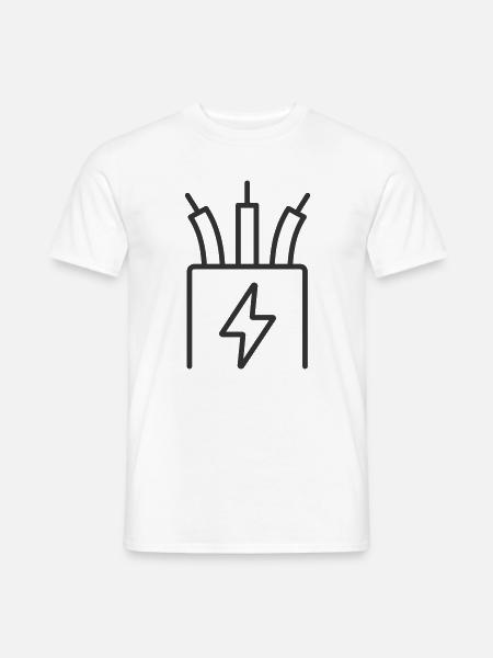 Symbol der elektrischen Kabelleitung - Männer T-Shirt - Weiß