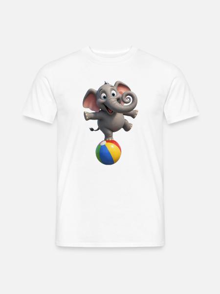 Elefantenpendel auf Ballon - Männer T-Shirt - Weiß