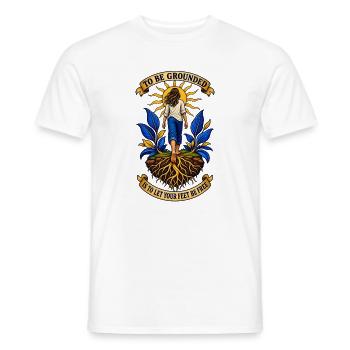 To Be Grounded Is to Let Your Feet Be Free - Männer T-Shirt - Weiß - Vorne - AI Model Male 178 dark (178cm)