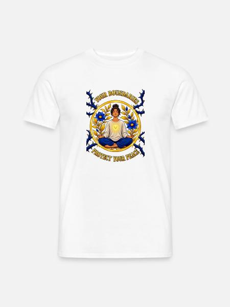 Your Boundaries Protect Your Peace - Männer T-Shirt - Weiß