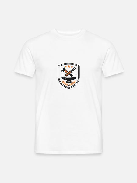 Schmiedekunst Schild: Hammer & Meißel - Männer T-Shirt - Weiß