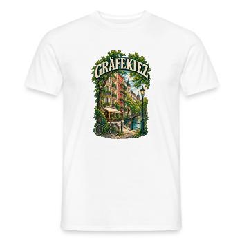 Gräfekiez Berlin Kreuzberg Altbau - Männer T-Shirt - Weiß - Vorne - AI Model Male 178 dark (178cm)