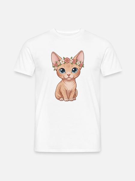 Sphynx Katze - Männer T-Shirt - Weiß