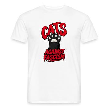 Cats Against Fascism - Männer T-Shirt - Weiß - Vorne - AI Model Male 178 dark (178cm)