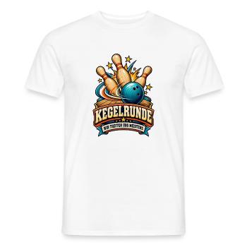 Kegelrunde – Wir treffen uns meistens - Männer T-Shirt - Weiß - Vorne - AI Model Male 178 dark (178cm)
