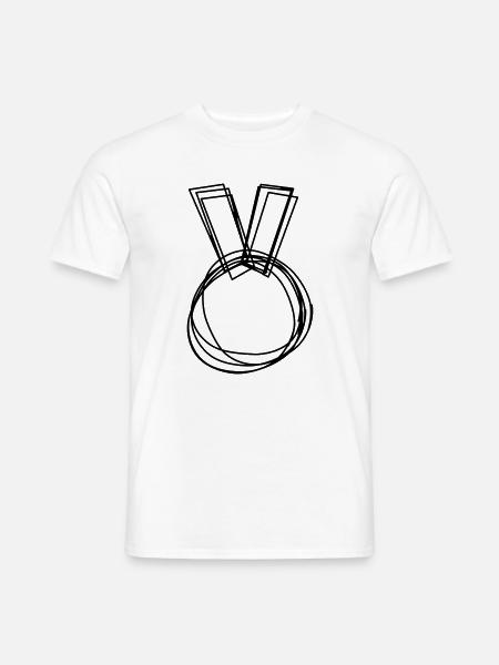 Medaille handgezeichnet - Männer T-Shirt - Weiß