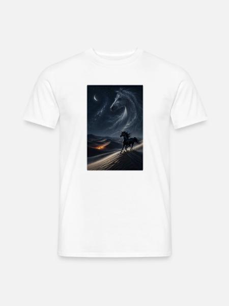 Schwarzer Araber unter Sternen - Männer T-Shirt - Weiß