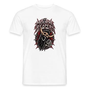 Mourne Reapers: Skull Goat Mic - Männer T-Shirt - Weiß - Vorne - AI Model Male 178 dark (178cm)
