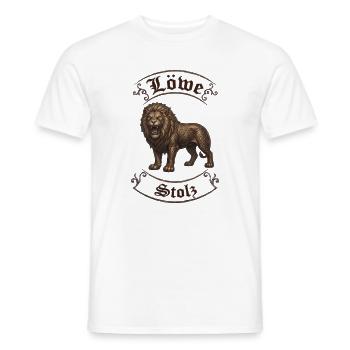 Sternzeichen Löwe Stolz im keltischen Ornament - Männer T-Shirt - Weiß - Vorne - AI Model Male 178 dark (178cm)