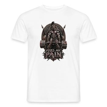 Spartaner Feel My Pain - Männer T-Shirt - Weiß - Vorne - AI Model Male 178 dark (178cm)