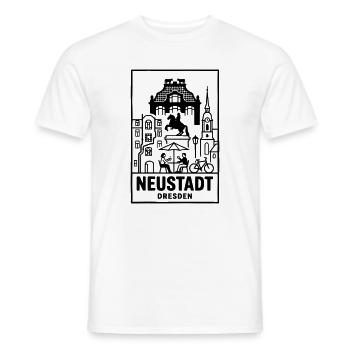 Dresden Neustadt Silhouette - Männer T-Shirt - Weiß - Vorne - AI Model Male 178 dark (178cm)