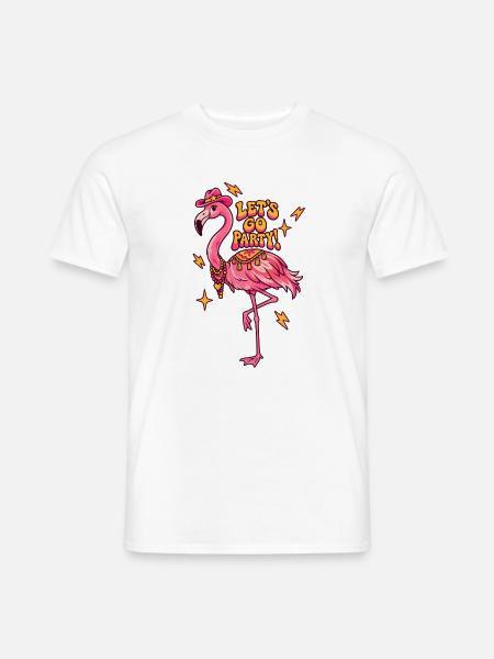 Flamingo-Party-Motiv - Männer T-Shirt - Weiß